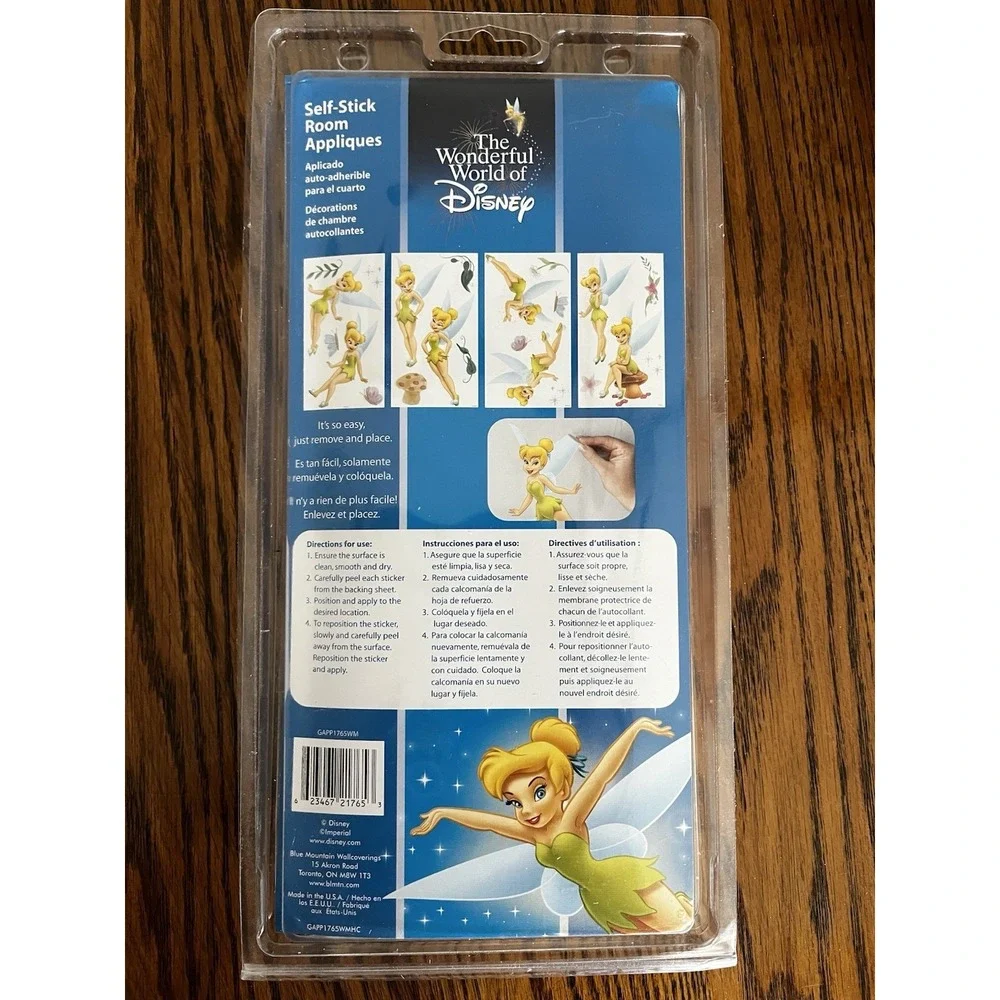 New Tinkerbell Disney Wall Decor Appliqués Self-Stick Wall Removable‎ Sticker